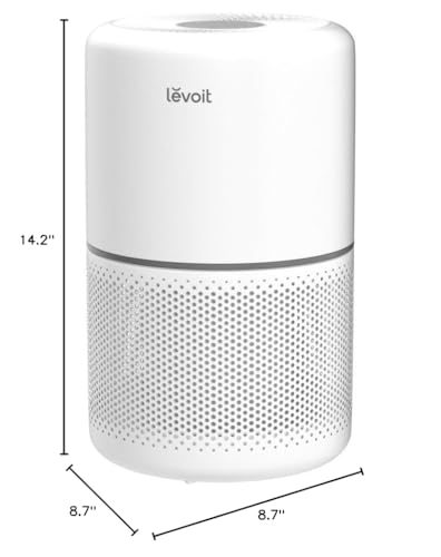 LEVOIT Air Purifier for Home Allergies Pets Hair in Bedroom, Covers Up to 1095 ft² by 45W High Torque Motor, 3-in-1 Filter with HEPA sleep mode, Remove Dust Smoke Pollutants Odor, Core300-P, White