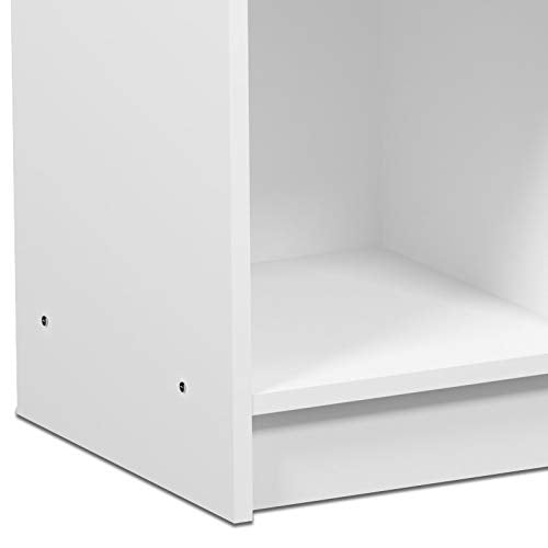 FURINNO Basic 3x2 Cubic Bookcase Storage Shelves, White/Light Pink,99940WH/LPI