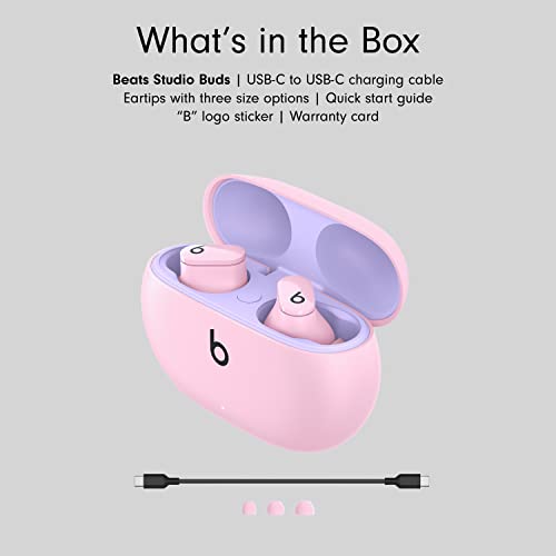 Beats Studio Buds - True Wireless Noise Cancelling Earbuds - Compatible with Apple & Android, Built-in Microphone, IPX4 Rating, Sweat Resistant Earphones, Class 1 Bluetooth Headphones - Pink