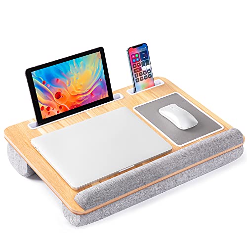  HUANUO Lap Desk - Fits up to 17 inches Laptop, Built in Wrist  Pad for Notebook, Tablet, Laptop Stand with Tablet, Pen & Phone Holder :  Office Products