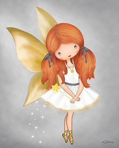 Fairy Poster for Girls Room Angel Kids Bedroom Artwork Decoration Custom Hair and Skin Color Can be Personalized with Name