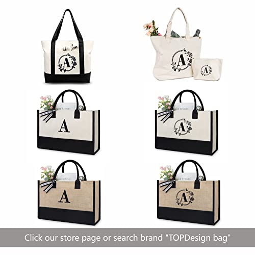 Mud Pie Initial Canvas Tote, New