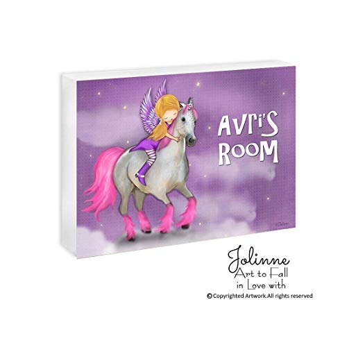 Unicorn Custom Name Girl's Room Plaque Bedroom Sign Children's Decor Gift Customized Hair Skin Color