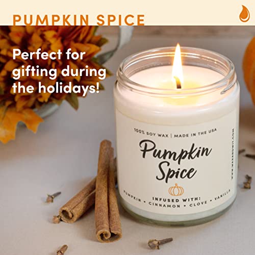 Pumpkin Spice Scented Holiday Candle, Soy Wax Candles