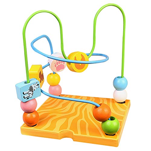 Baby Small Activity Cube Toys 6-in-1 Play Center Wooden Bead Maze
