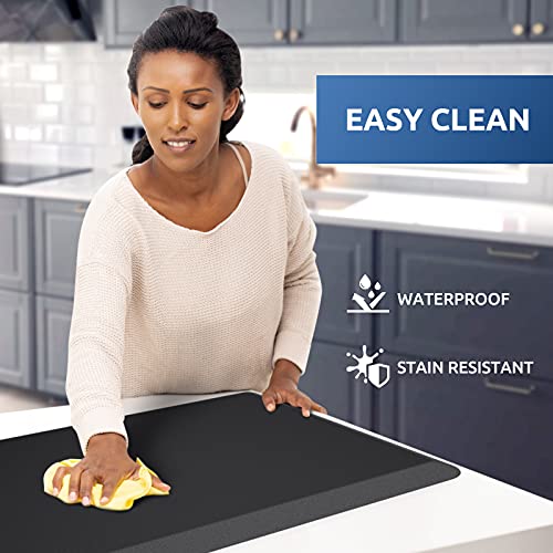 Kitchen Mat 2 Piece Anti Fatigue Kitchen Floor Mat Non Slip Waterproof  Memory Foam Cushioned Teal Kitchen Rugs and Kitchen Mats for Floor Laundry  Room Home Office Sink