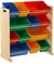 Humble Crew, Natural/Primary Kids' Toy Storage Organizer with 12 Plastic Bins