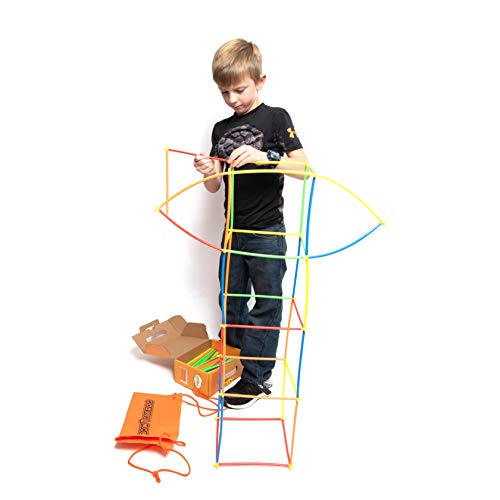 PlayBuild Straw Constructor STEM Building Toys, 800 Pcs + 16 Wheels,  Colorful Interlocking Plastic Engineering Building and Construction Set.  Fun, Educational, Safe for Kids- Develops Motor Skills - Toys 4 U