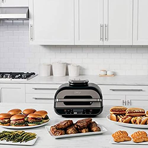  Ninja Foodi 5 In 1 Indoor Grill and Air Fryer with Surround  Searing, Removable Grill Gate, Crisper Basket, Cooking Pot, and Smoke  Control System: Home & Kitchen