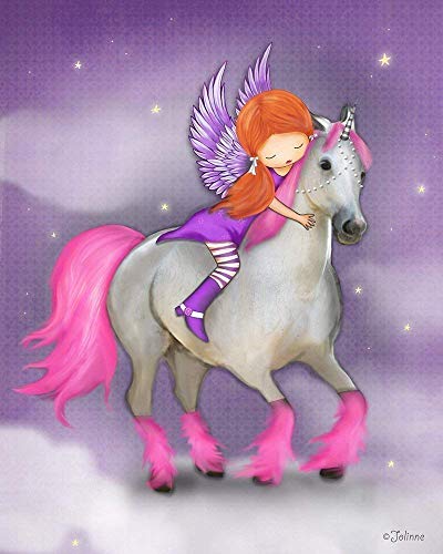Unicorn Posters for Girls Bedroom Optional Personalized Name Kids Room Decor Wall Art Unframed Print Custom Hair and Skin Color