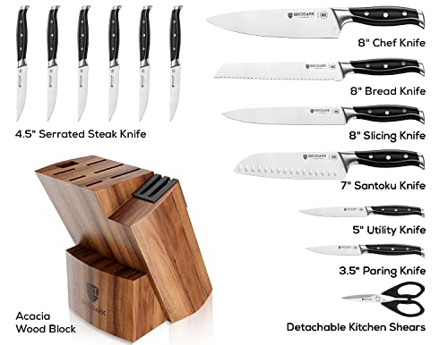 NANFANG BROTHERS Chef Knife Set with Bag, 8 Pieces Damascus Steel Chef  Knives with Portable Knife Roll Storage Bag, Blade Guards, Carving Fork