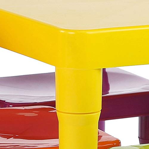 Tot Tutors Kids Plastic Table and 4 Chairs Set Primary Colors
