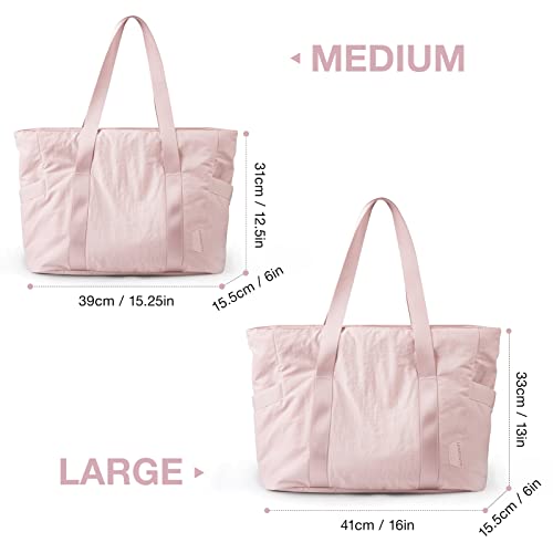 BAGSMART Large Tote Bag for Women, School Shoulder Bag Top Handle Handbag with Yoga Mat Buckle for Gym, Work, Travel, College