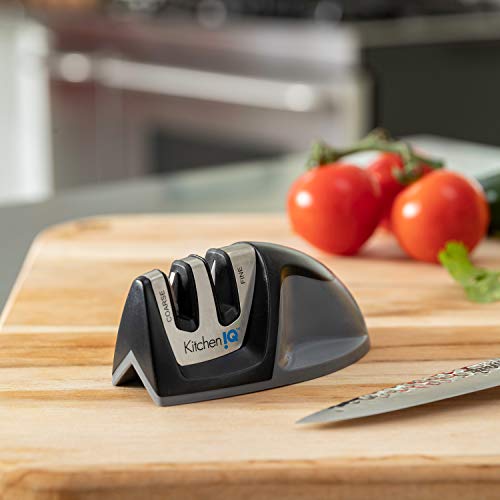 KitchenIQ 50009 Edge Grip 2 Stage Knife Sharpener, Black