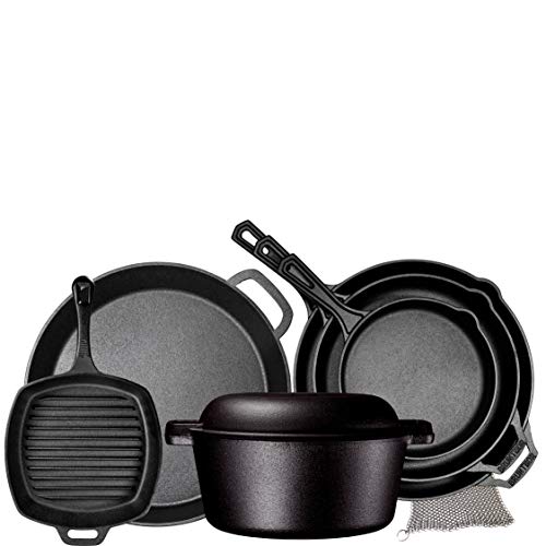 Bruntmor 8 Pc Pre Seasoned Cast Iron Kitchen Utensil Set Bundle