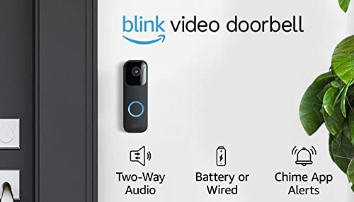 Blink Video Doorbell | Two-way audio, HD video, motion and chime app alerts and Alexa enabled — wired or wire-free (Black)