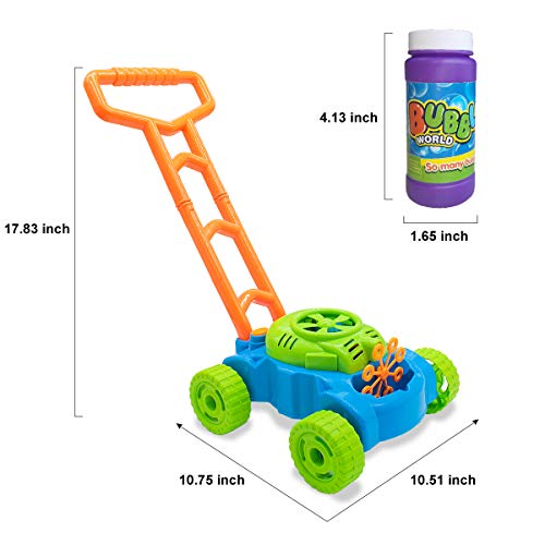 Lydaz Bubble Mower for Toddlers, Kids Bubble Blower Machine Lawn Games, Outdoor Push Toys, Valentines Day Gifts Birthday Toys Gifts for Preschool Baby Boys Girls