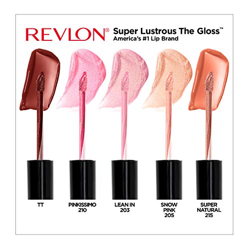 REVLON Super Lustrous The Gloss, 5 Piece Lipgloss Gift Set, Non-sticky High Shine Color in Cream & Pearl Finishes, Pack of 5