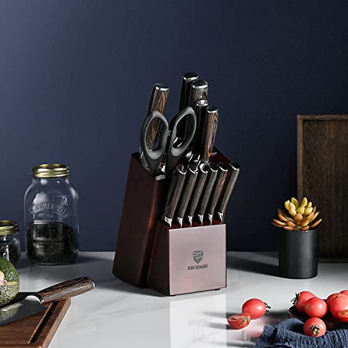 23 Pcs Kitchen Knife Set with Block, High Carbon Stainless Steel Chef Knife  Set, Ultra Sharp, Full-Tang Design 
