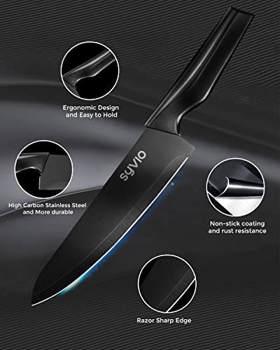 Syvio 15-Piece Knife Set w/ Block for $30