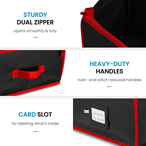 ZOBER Premium Wrap Organizer, Interior Pockets, fits 18-24 Standers Rolls, Underbed Storage, Wrapping Paper Storage Box and Holiday Accessories, 40” Long - Tear-Proof Fabric - 5-Year Warranty