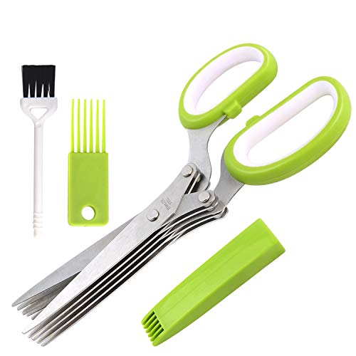 Kitchen Herb Scissors Shears with 5 Blades, Multipurpose Cutting Herbs  & Paper