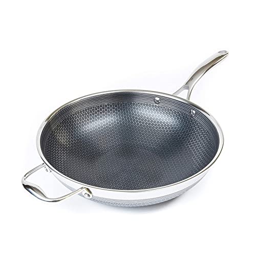 HexClad 10 inch Hybrid Stainless Steel Frying Pan, Nonstick