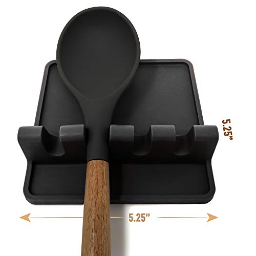  Zulay Kitchen Silicone Utensil Rest with Drip Pad for
