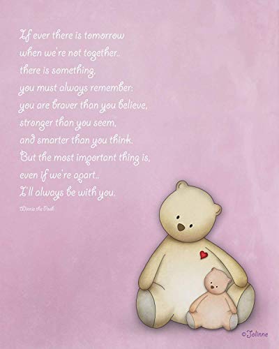 Winnie The Pooh Quote Boys Nursery Wall Art Poster Baby Artwork Unframed Print