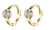 14K Gold Plating Sleek White Circular Clip On Earrings ITALY Made