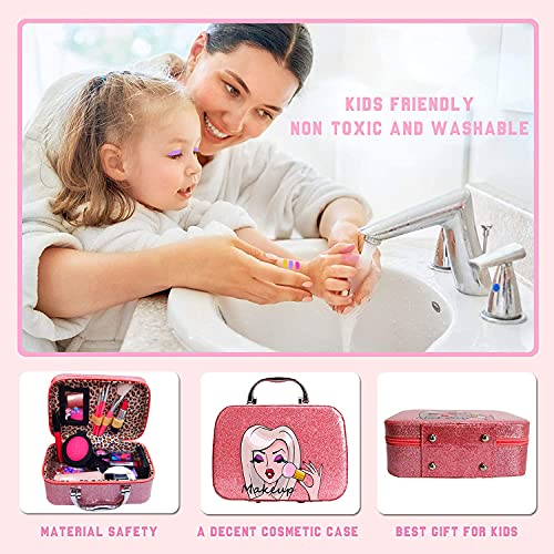New Kids Makeup Kit for Girls Real Kids Washable Cosmetics Make Up Set  Princess Toy for Little Girls Birthday Gift