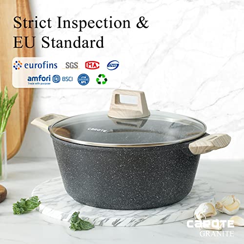 CAROTE Non Stick Dutch Oven with lid, Nonstick Stock Pot Soup Pot, Gra -  Jolinne