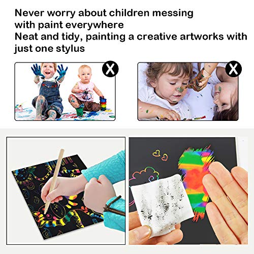 Scratch Paper Art Toys Rainbow Scratch Paper Set Crafts for Kids