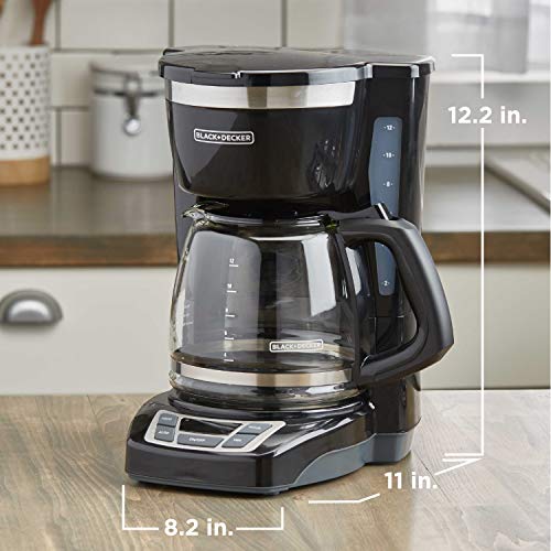 Black+Decker CM1160B-1 CM1160B 12-Cup Programmable Coffee Maker, Black -  Jolinne