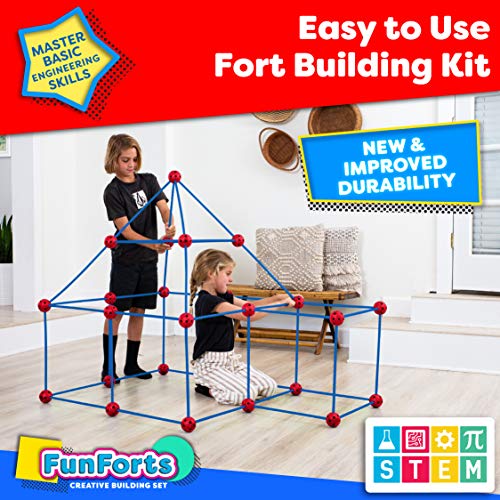 LASCOTON Fort Building Kit for Kids 8-12 – 130PCS Kids Fort Tent