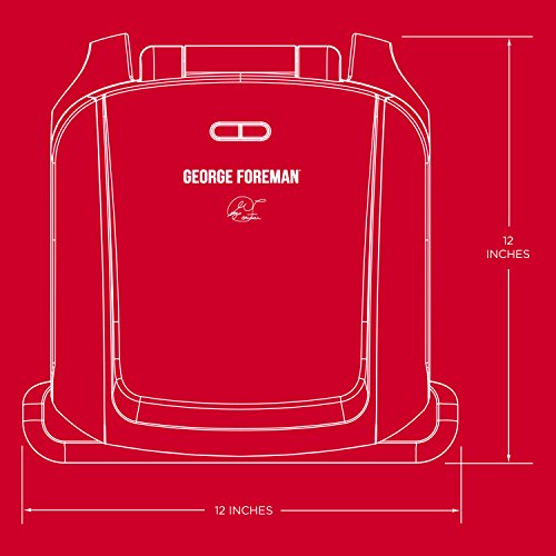 George Foreman 4-Serving Removable Plate Electric Grill and Panini Press,  George Tough Non-Stick Coating, Drip Tray Catches Grease, Black