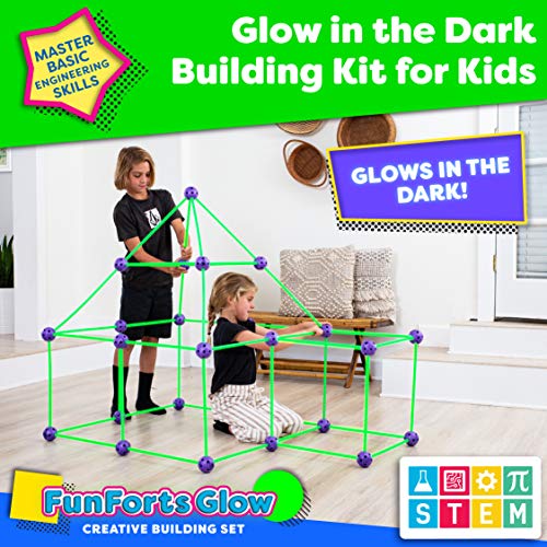 POWER YOUR FUN Fun Forts Glow Fort Building Kit for Kids - 81 Pack Glo -  Jolinne