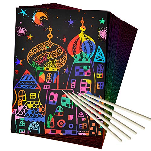 ZMLM Scratch Paper Art Set for Kids: Rainbow Magic Scratch Off Art