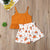 Toddler Kid Baby Girls Halter Floral Top Dress Lace Ruffled T-Shirt Shorts Pants Summer Outfits 1-6Y (2-3Y, Orange)