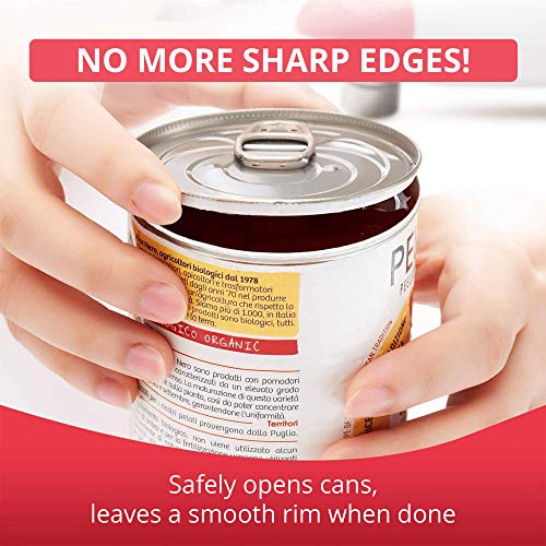 Kitchen Mama Electric Can Opener: Open Your Cans with A Simple Push of Button - No Sharp Edge, Food-Safe and Battery Operated Handheld Can Opener(Red)