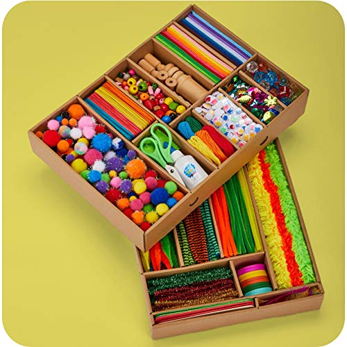 Arts and Crafts Vault - 1000+ Piece Craft Kit Library in a Box for Kid -  Jolinne