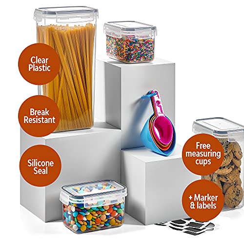 Seseno Set of 4 Clear Pantry Organizer Bins Stackable Household Plastic Food Storage
