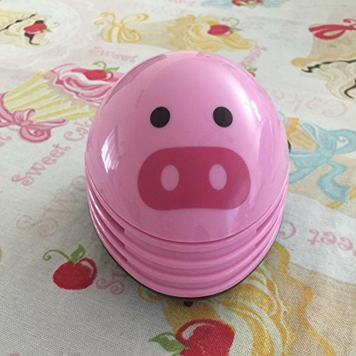 discoGoods Annoyed Prints Emoticon Pattern Battery Operated Desktop Vacuum Cleaner Mini Dust Cleaner (Pink Pig)