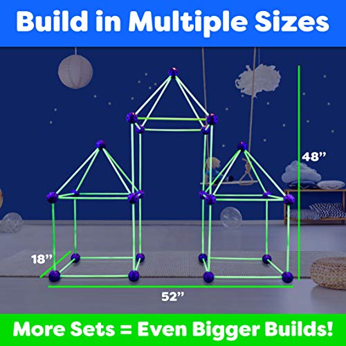POWER YOUR FUN Fun Forts Glow Fort Building Kit for Kids - 81 Pack
