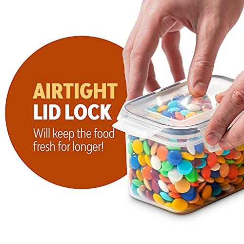 Large 4 Pack Food Storage Containers Set With Airtight Lids BPA Free & 100%  Leak Proof Dry Food Storage Container Set For Cereal, Flour, Sugar, Coffee,  Rice, Nuts, Snacks, Pet Food 
