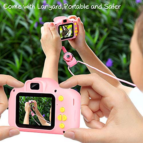 VATENIC Kids Camera Kids Birthday for Girls Toys 1080P 2 Inch Toddler Video Children Digital Cameras for 3-10 Year Old Girls with 32GB SD Card (Pink)