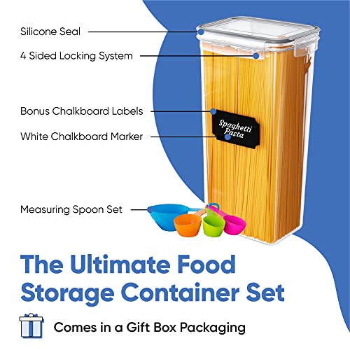 Airtight Food Storage Containers For Kitchen Pantry Organization And Storage,  Bpa Free, Plastic Kitchen Storage Containers With Lids, For Spaghetti, Flour,  Sugar, And Cereal, Pasta Free Labels & Marker, Kitchen Supplies 