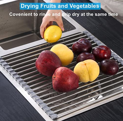 Seropy Roll Up Dish Drying Rack Over the Sink for Kitchen RV Sink
