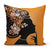 Ysahome Tribal Decor Digital Print Pillow Cover - Black Woman Cushion Cover - African American Girls Throw Pillow Case - Ethnic Ancient Theme Decorative Accent Pillow, 18x18 Inches, Orange (Set of 4)