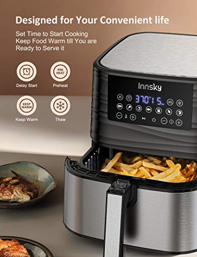  Innsky Air Fryer XL 5.8 QT, 【2022 Upgraded】 11 in 1 Oilless Air  Fryers Oven, Easy One Touch Screen with Preheat & Delay Start, ETL Listed,  Airfryer 1700W for Air Fry